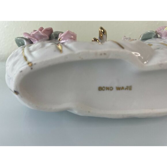 Vintage Bond Ware Double Planter, Lady Holding Bird, Ceramic, Home Decor - Picture 9 of 12